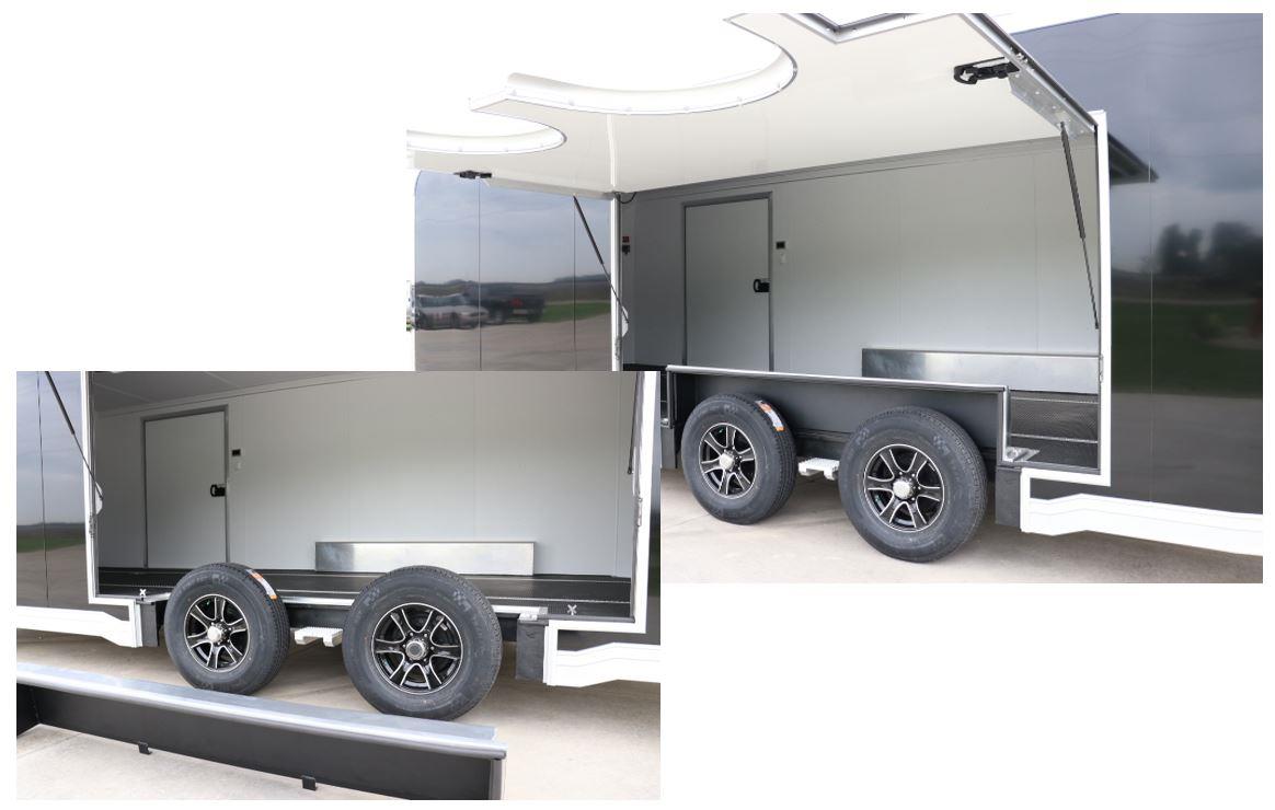 Full Access Escape Door - Tandem Axle (Shown with Lowered Skirt with Reverse Beavertail)